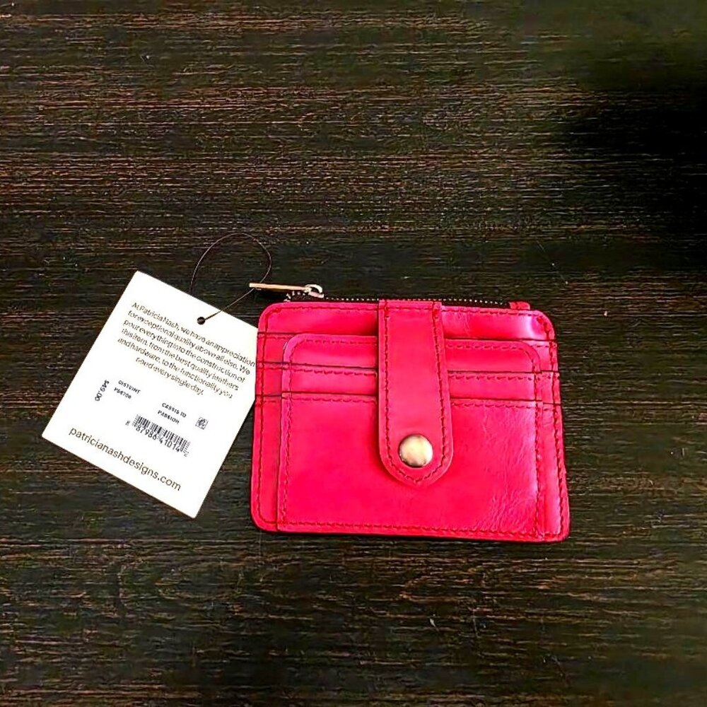 Patricia Nash Cassis ID Small Leather Wallet, Passion Pink Red